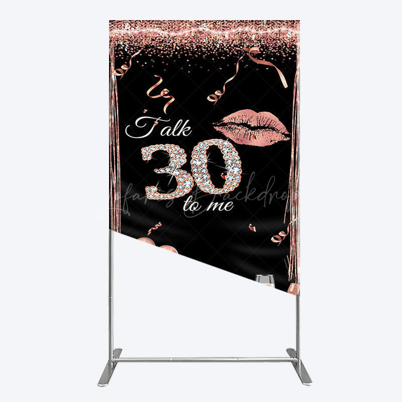 Lofaris Glitter High Heel Happy 30th Birthday Rectangle Backdrop