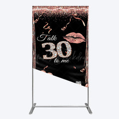 Lofaris Glitter High Heel Happy 30th Birthday Rectangle Backdrop