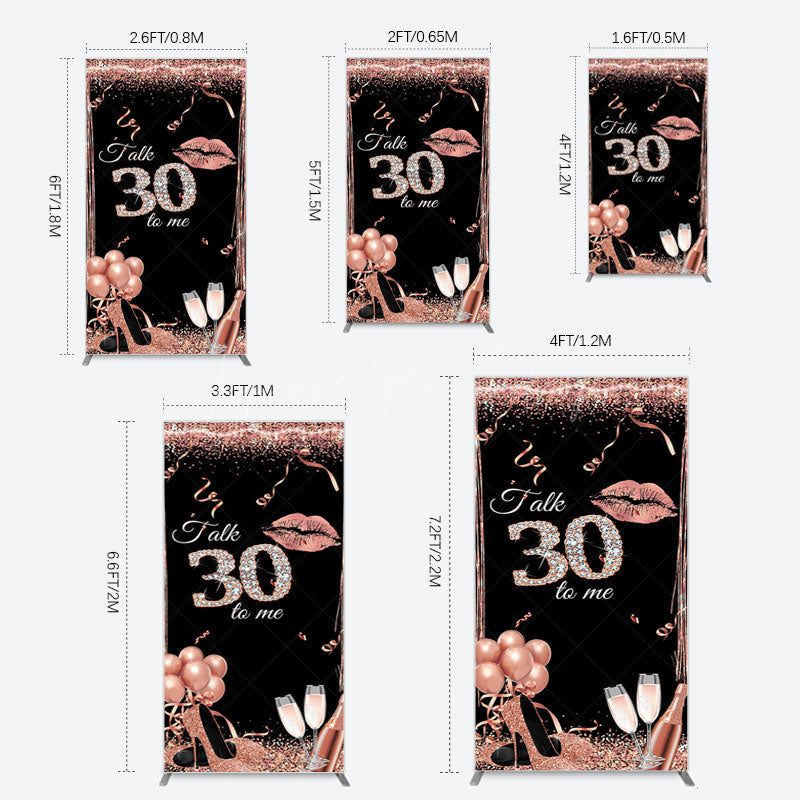 Lofaris Glitter High Heel Happy 30th Birthday Rectangle Backdrop