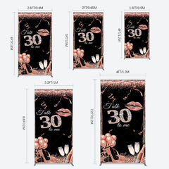 Lofaris Glitter High Heel Happy 30th Birthday Rectangle Backdrop