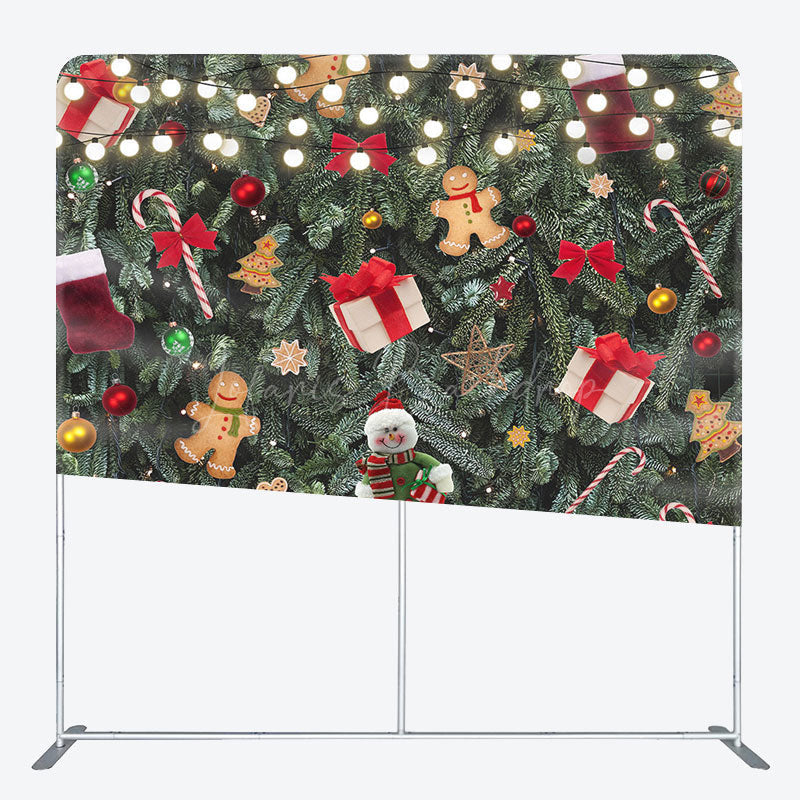 Lofaris Glitter Light Leaves Christmas Pillow Cover Backdrop
