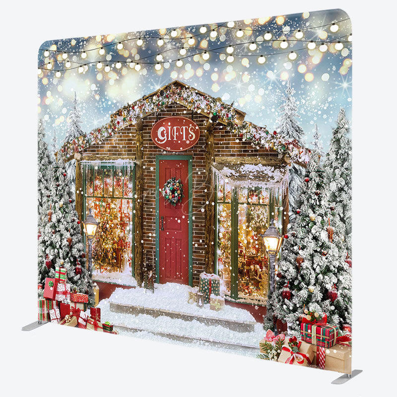 Lofaris Glitter Light Tree Gift Double-Sided Square Backdrop