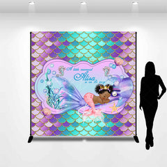 Lofaris Glitter Mermaid Custom Sweet Baby Shower Backdrop