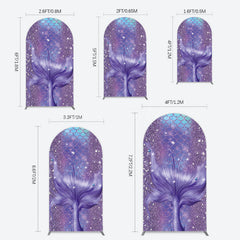 Lofaris Glitter Mermaid Purple Summer Vibe Arch Backdrop