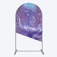 Lofaris Glitter Mermaid Purple Summer Vibe Arch Backdrop
