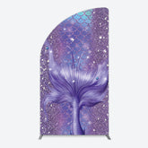 Lofaris Glitter Mermaid Purple Summer Vibe Half Moon Arch Backdrop