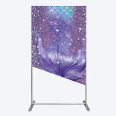Lofaris Glitter Mermaid Purple Summer Vibe Rectangle Backdrop