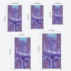 Lofaris Glitter Mermaid Purple Summer Vibe Rectangle Backdrop
