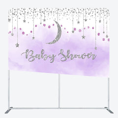 Lofaris Glitter Moon Baby Shower Square Tension Backdrop