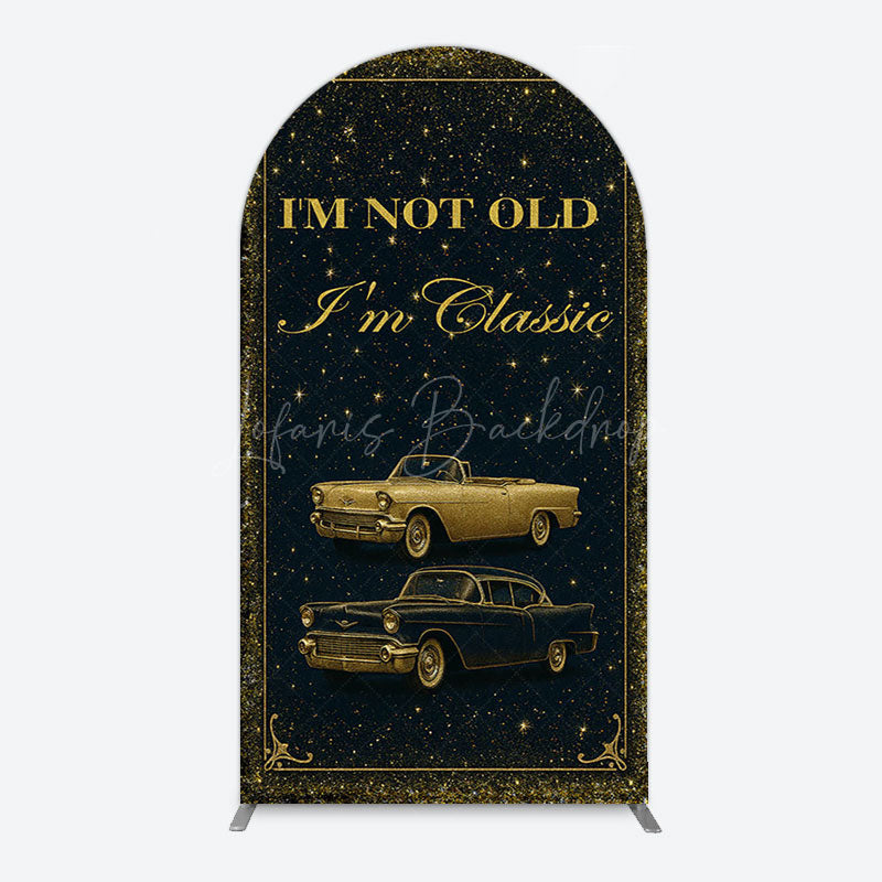 Lofaris Glitter Not Old But Classic Birthday Arch Backdrop