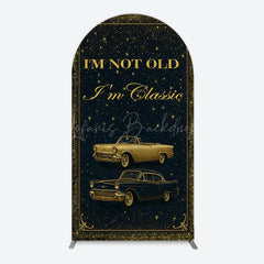 Lofaris Glitter Not Old But Classic Birthday Arch Backdrop