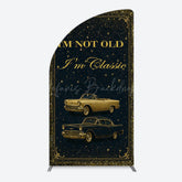 Lofaris Glitter Not Old But Classic Birthday Half Moon Arch Backdrop