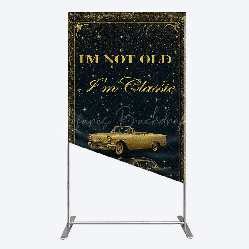 Lofaris Glitter Not Old But Classic Birthday Rectangle Backdrop