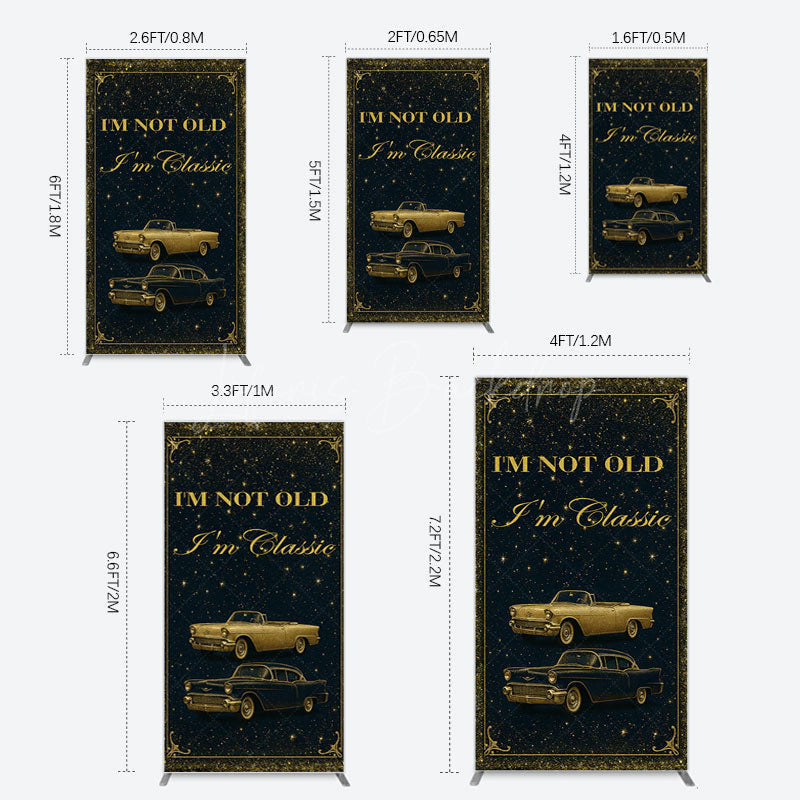 Lofaris Glitter Not Old But Classic Birthday Rectangle Backdrop