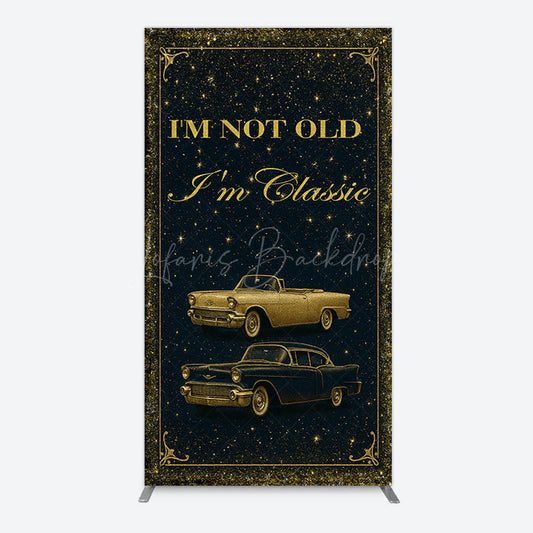 Lofaris Glitter Not Old But Classic Birthday Rectangle Backdrop