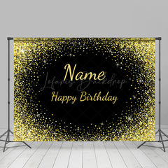 Lofaris Glitter personalized Name Happy Birthday Backdrop