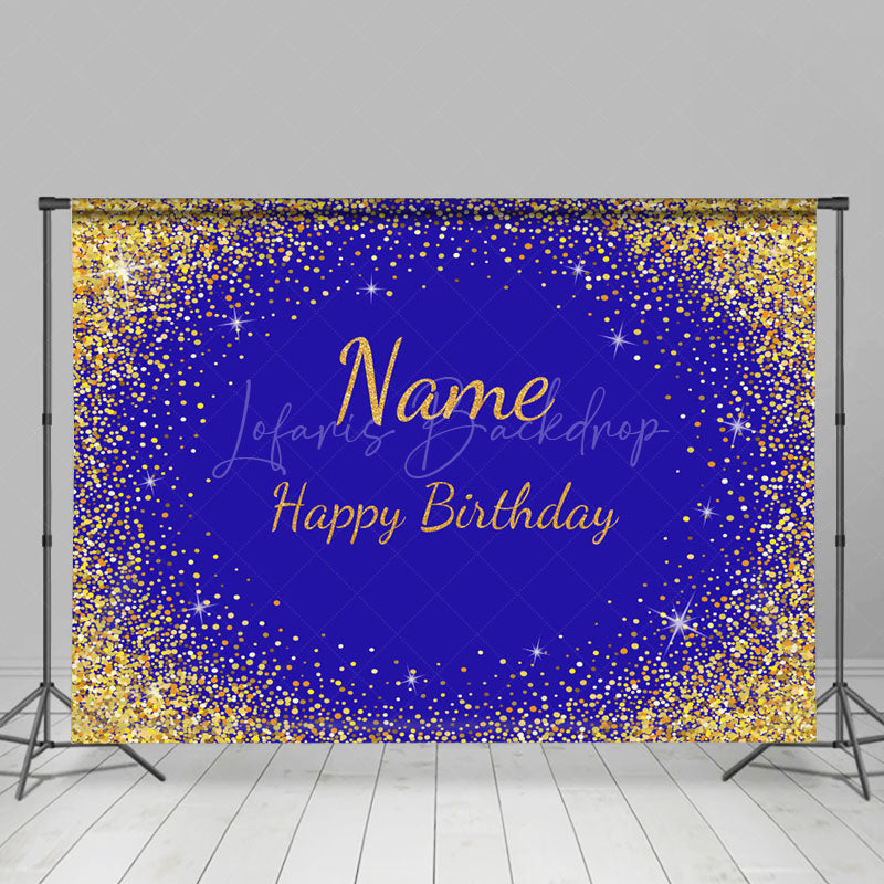 Lofaris Glitter personalized Name Happy Birthday Backdrop