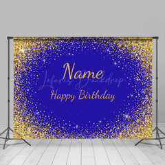 Lofaris Glitter personalized Name Happy Birthday Backdrop