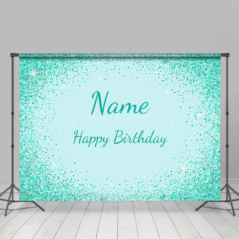 Lofaris Glitter personalized Name Happy Birthday Backdrop
