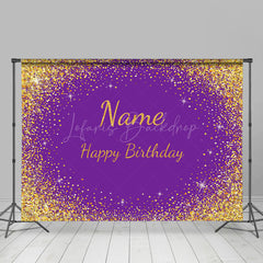 Lofaris Glitter personalized Name Happy Birthday Backdrop