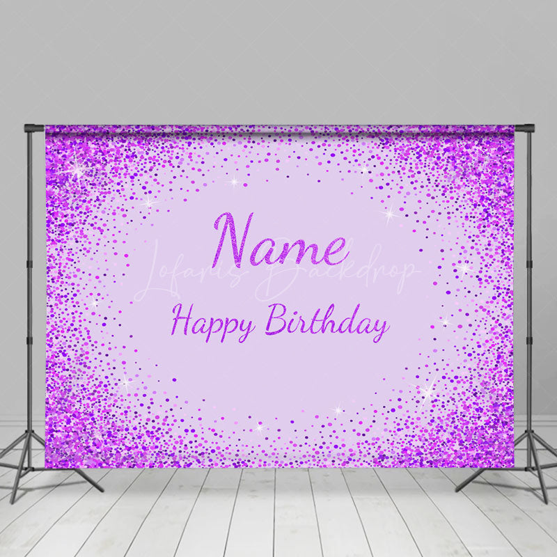 Lofaris Glitter personalized Name Happy Birthday Backdrop