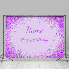 Lofaris Glitter personalized Name Happy Birthday Backdrop