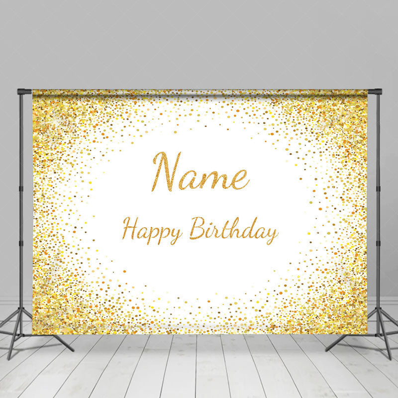 Lofaris Glitter personalized Name Happy Birthday Backdrop
