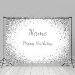 Lofaris Glitter personalized Name Happy Birthday Backdrop