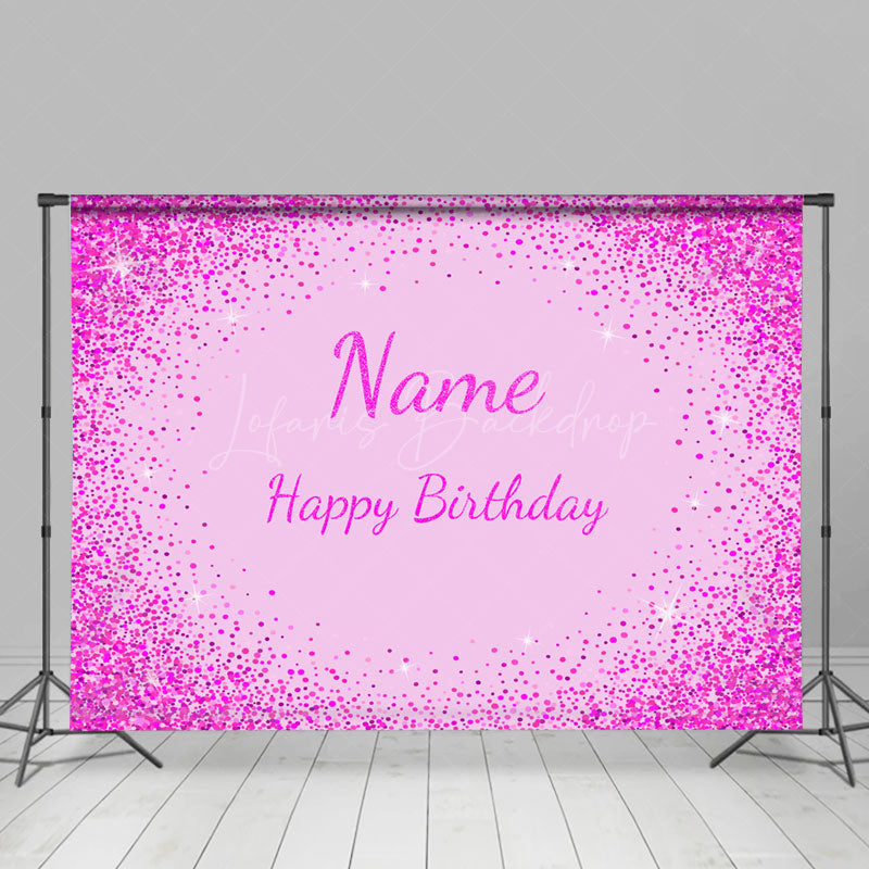 Lofaris Glitter personalized Name Happy Birthday Backdrop
