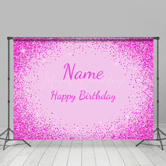 Lofaris Glitter personalized Name Happy Birthday Backdrop