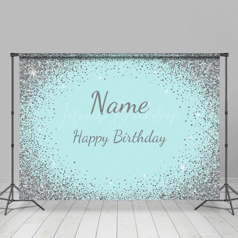 Lofaris Glitter personalized Name Happy Birthday Backdrop
