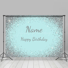 Lofaris Glitter personalized Name Happy Birthday Backdrop