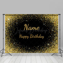 Lofaris Glitter personalized Name Happy Birthday Backdrop