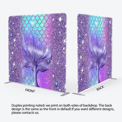 Lofaris Glitter Purple Mermaid Tail Square Tension Backdrop