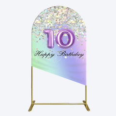 Lofaris Glitter Rainbow 10th Happy Birthday Arch Backdrop