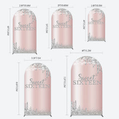 Lofaris Glitter Rose Gold Sweet 16 Birthday Arch Backdrop