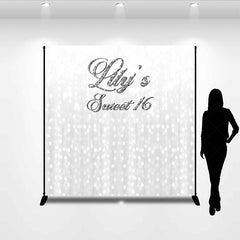 Lofaris Glitter Silver Bokeh Simple Custom Birthday Backdrop