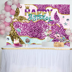 Lofaris Glitter Special Mermaid Tail Birthday Backdrop