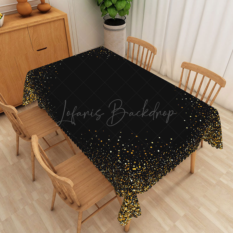 Lofaris Glittering Gold Disk Centerpiece Rectangle Tablecloth