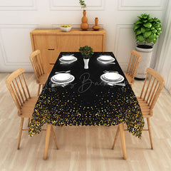 Lofaris Glittering Gold Disk Centerpiece Rectangle Tablecloth