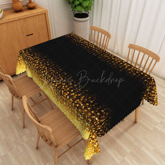 Lofaris Glittering Golden Disk Centerpiece Rectangle Tablecloth