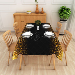 Lofaris Glittering Golden Disk Centerpiece Rectangle Tablecloth