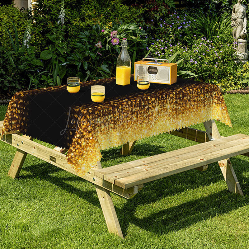 Lofaris Glittering Golden Disk Centerpiece Rectangle Tablecloth