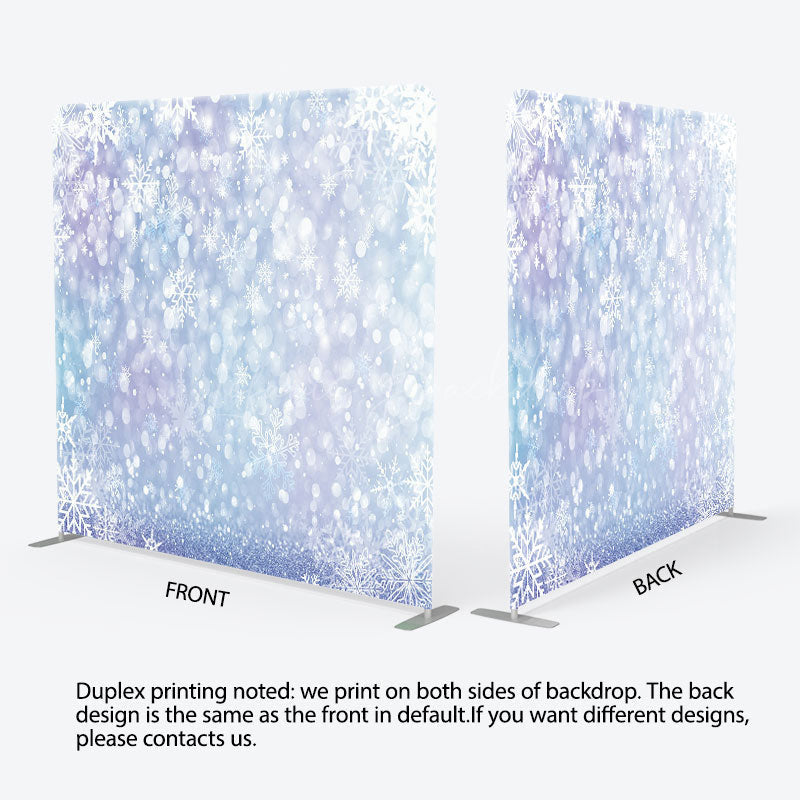 Lofaris Glittering Snowflakes Double-Sided Square Backdrop