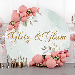 Lofaris Glitz Glam Floral Plant Round Happy Birthday Backdrop