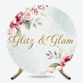 Lofaris Glitz Glam Floral Plant Round Happy Birthday Backdrop