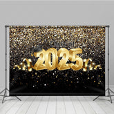 Lofaris Glorious Black Gold Glitter Congrats Grad Backdrop