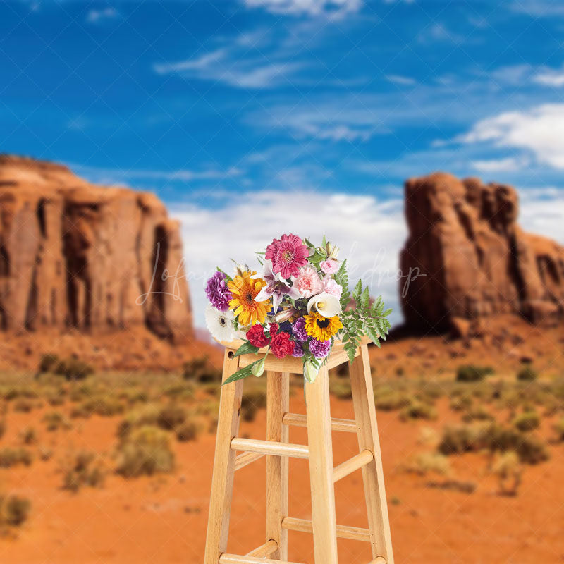 Lofaris Gobi Desert Blue Sky Clouds Photography Backdrop