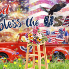 Lofaris God Bless The USA Truck Eagle Photography Backdrop