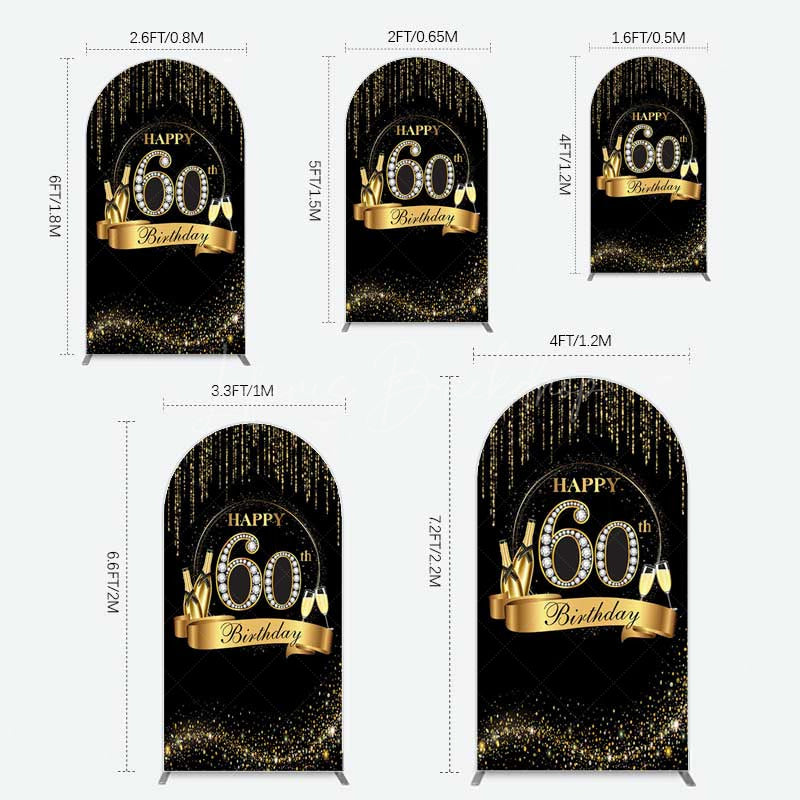 Lofaris Gold 60Th Birthday Women Arch Backdrop